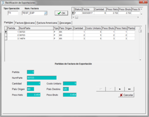 Rectificar Exportaciones